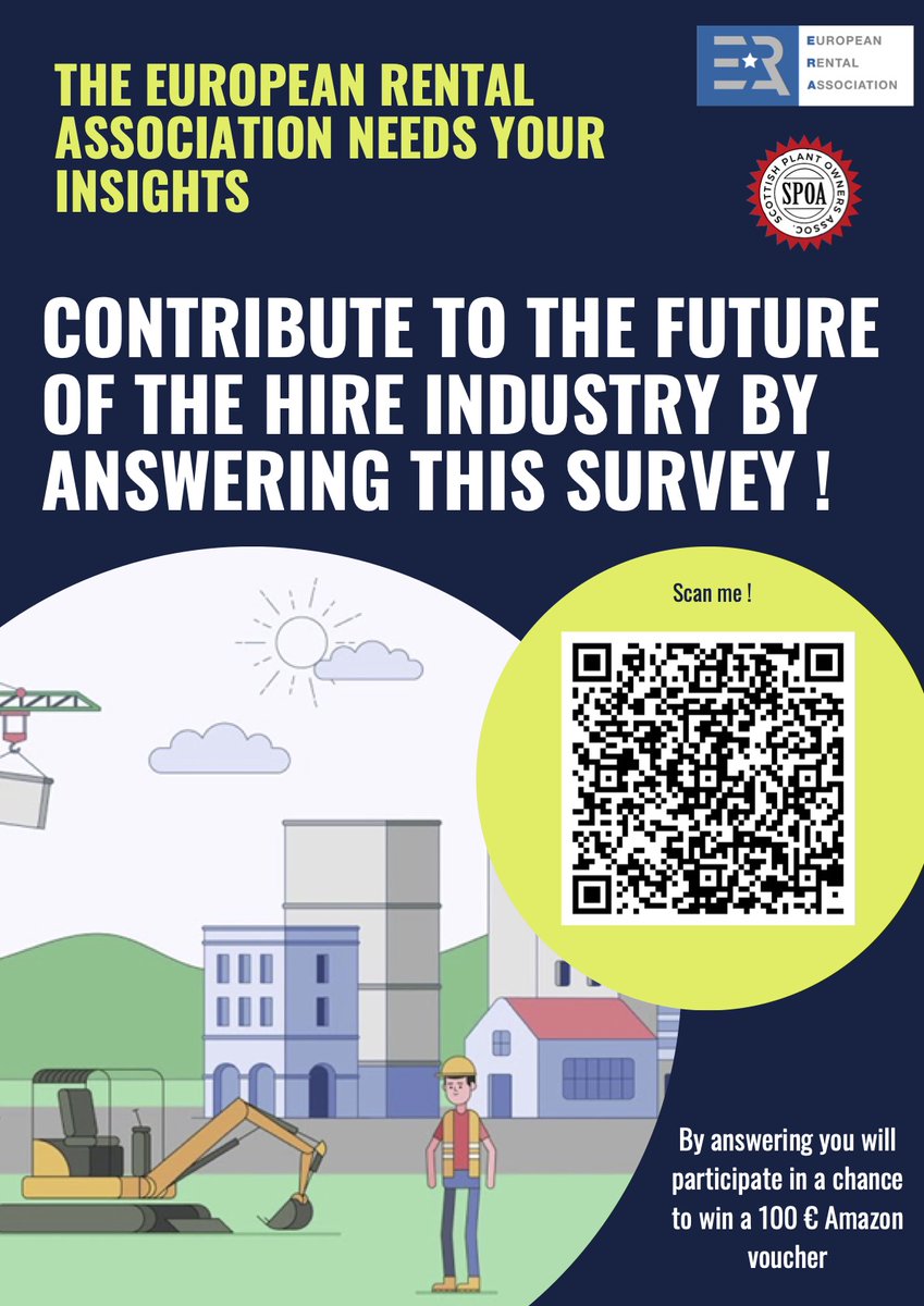 The <a href="/era_rental/">ERA - European Rental Association</a> wants to help shape a better future for the equipment hire industry and needs your insights.

Click the link to respond to a five-minute survey - your input is anonymous and you'll be entered into a prize draw. bit.ly/3sQEc18

#hireindustry #planthire