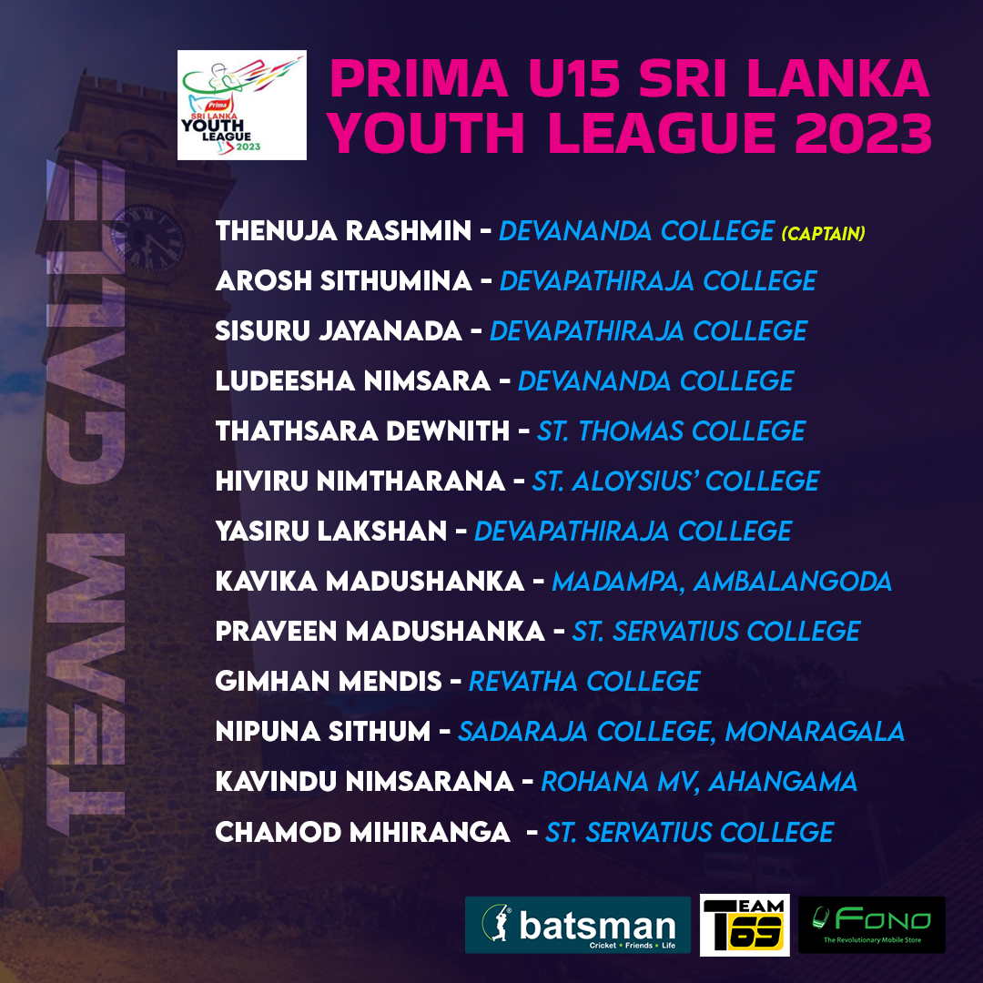 batsmanlive's tweet photo. TEAM GALLE | Prima U-15 Sri Lanka Youth League 2023
#TeamBatsman #SLSCA #SLC #SLYL #U15 #YouthLeague #fono https://t.co/XXBI9TfYrs