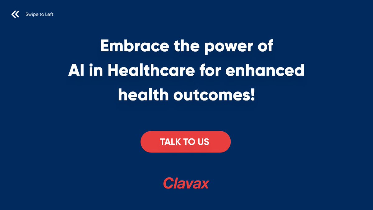 Clavax's tweet image. Enhanced #healthcare, Efficient Processes, Better Diagnosis &amp;amp; more!

Find out how our AI experts can help you integrate AI into healthcare.
clavax.com

#HealthForAll #Health #healthy #PatientCare #patientsafety #wellness #fitness #WellnessJourney #fitnessjourney