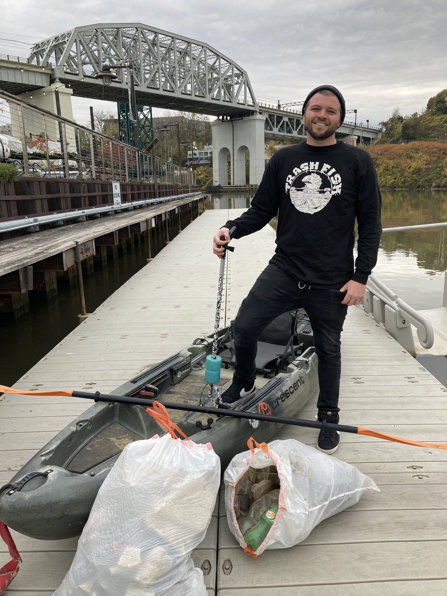 Met the amazing Eddie Olschansky, owner of Trash Fish in the Flats. A Cleveland native, he's on a mission to clean up our Cuyahoga River from the constant plastic and debris. A one-man dynamo, Eddie hauls kayaks to the front lines. Check out his work at trashfishcle.org!