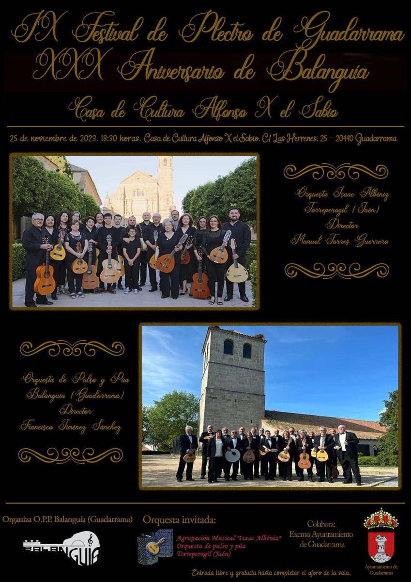 balanguia's tweet photo. Concierto
Casa de Cultura "Alfonso X el Sabio"
C/ Las Herrenes, 25,
Guadarrama, 28440 Madrid https://t.co/aZDExeqfN2