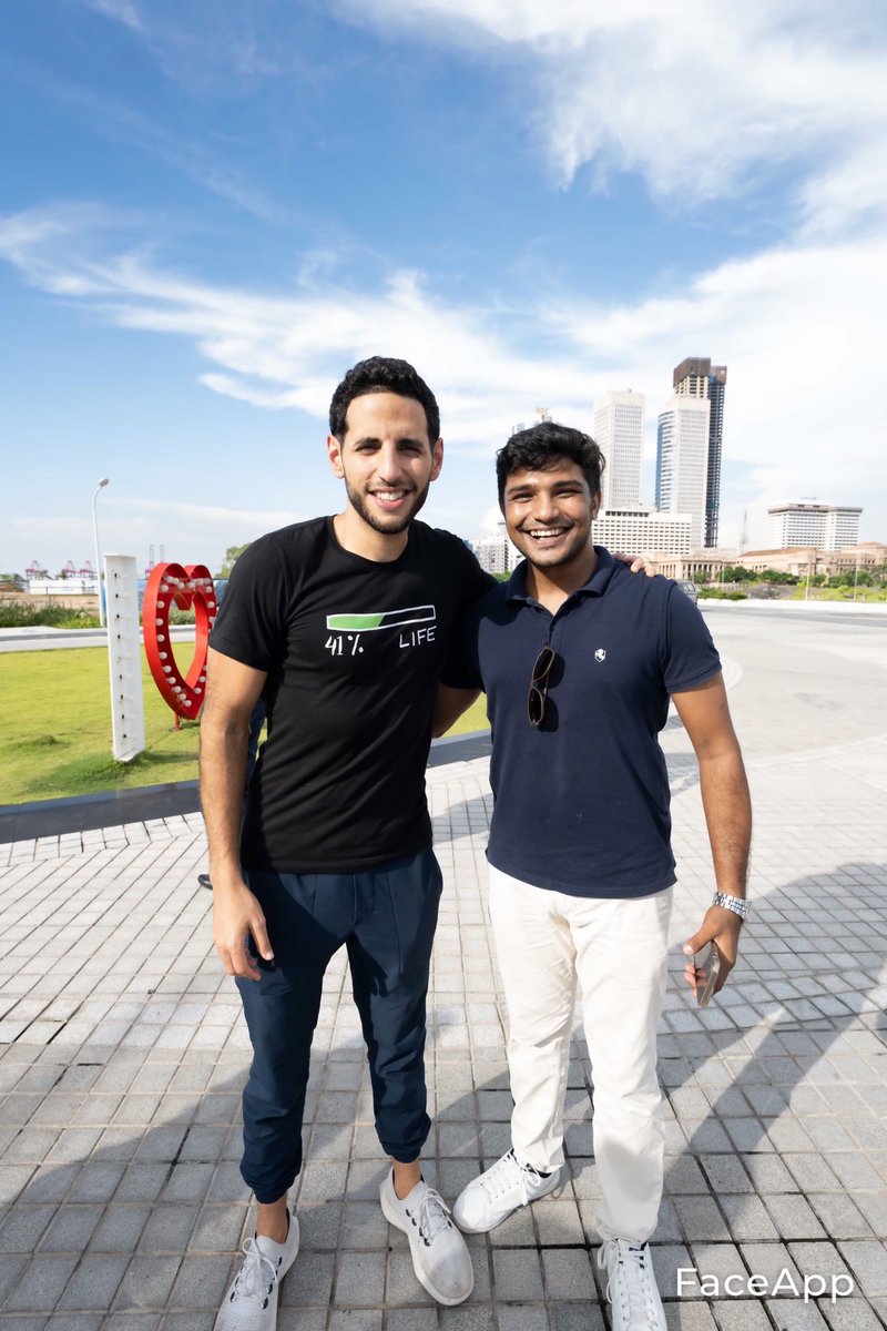 thixraxD's tweet photo. I told myself, this should have some space on my feed. 

It was lovely seeing Nuseir (NAS) in person and glad that he is being a part of future of Sri Lanka with his investments + the secret project (as he says) he is working on for/with Sri Lanka. https://t.co/KYelP3kZTX