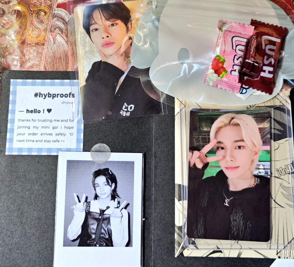 donnachill10's tweet photo. hello @hybcart thank you for securing my hyune and ayen maniac dvd pcs, salamat din sa freebies 🤟💕 #hybproofs https://t.co/lhAIx8Biku