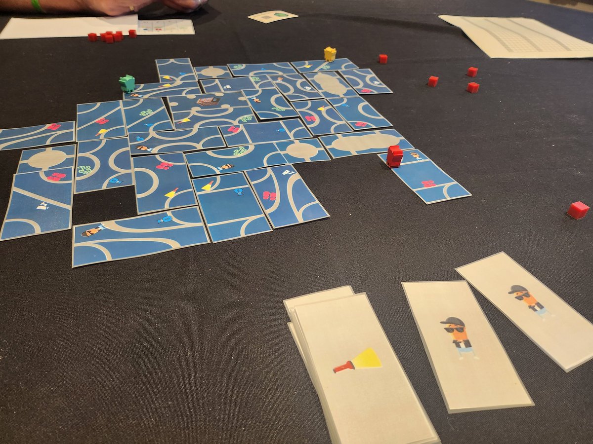 Also At BGGcon I got to do a bunch of playtesting. Made some good progress on my Spy Mission game and lined testing protos from Martin Wallace, @IsaacOnEarth, Alan Ernstein and Tom Thompson.