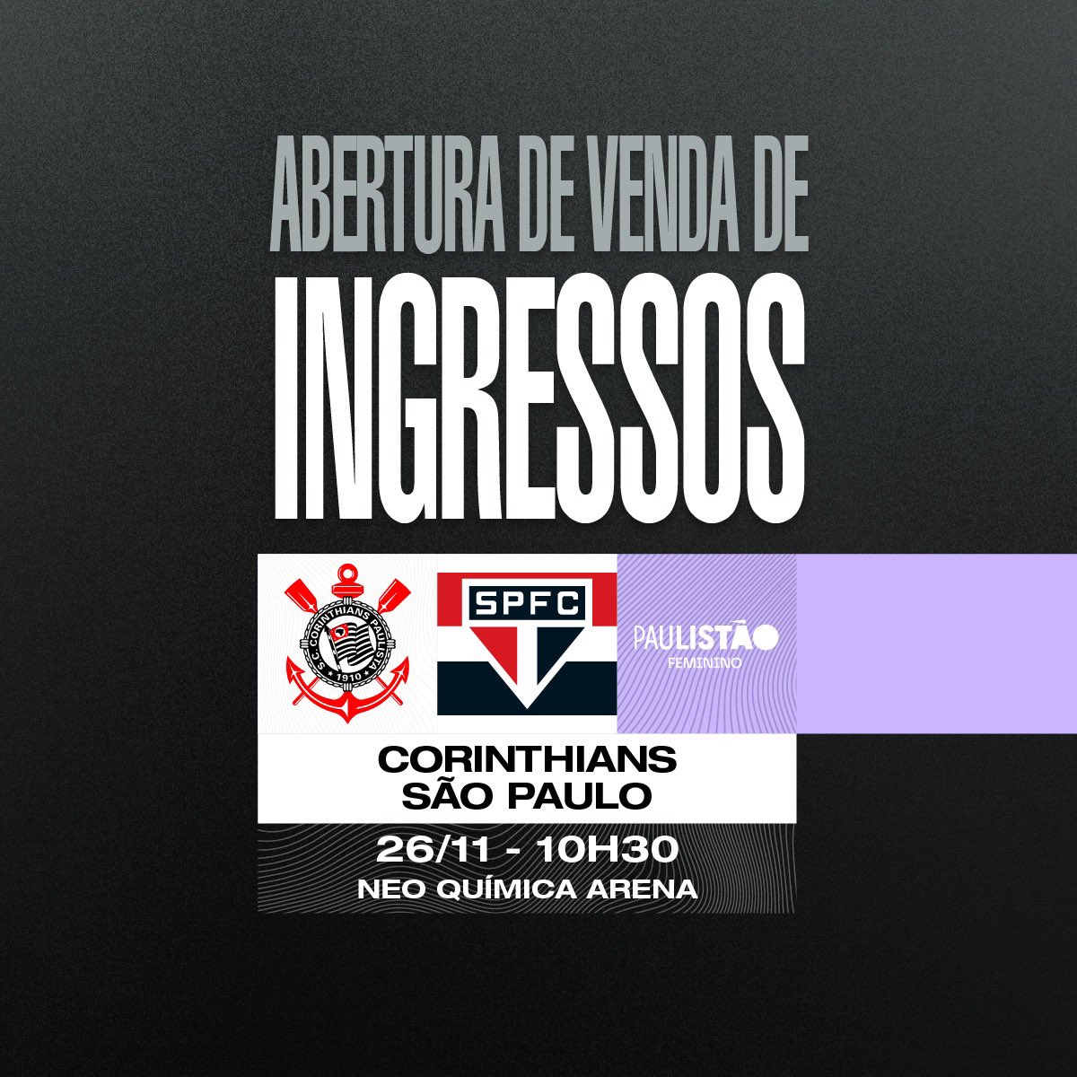 Ingressos Corinthians x São Paulo final Campeonato Paulista