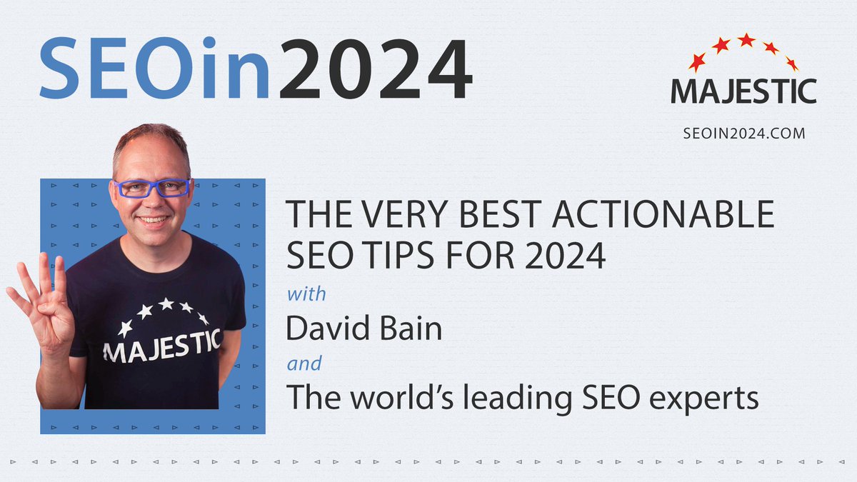 Have you started to plan for 2024? Do you have a checklist ready so that you can hit the new year running? Don't worry if you haven't because we've teamed up with <a href="/DavidBain/">David Bain</a> to bring together 101 leading SEO experts to share their advice for #SEOin2024!

seoin2024.com