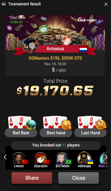 ArmanusPoker's tweet photo. Had to prove I´m not just lucky by winning big mystery bounties https://t.co/m3dvV1c8vy