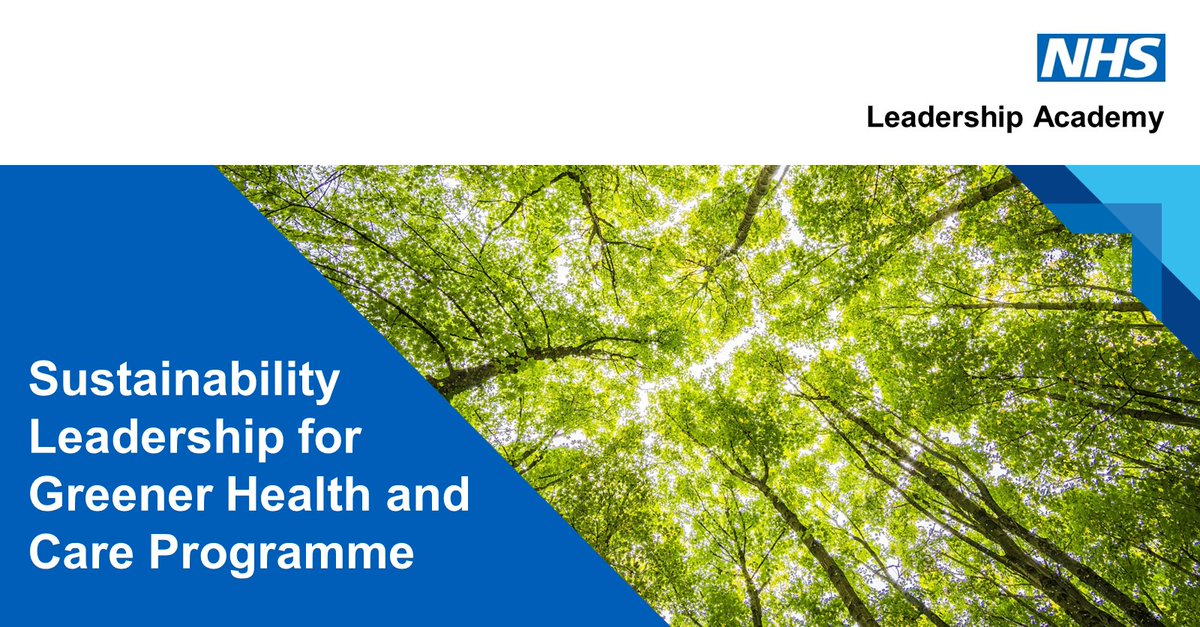 ⏰ Places are still available on the Sustainability Leadership for Greener Health and Care Programme. Designed to develop your leadership abilities, giving you the tools and knowledge to help build a #GreenerNHS leadershipacademy.nhs.uk/programmes/lea…
