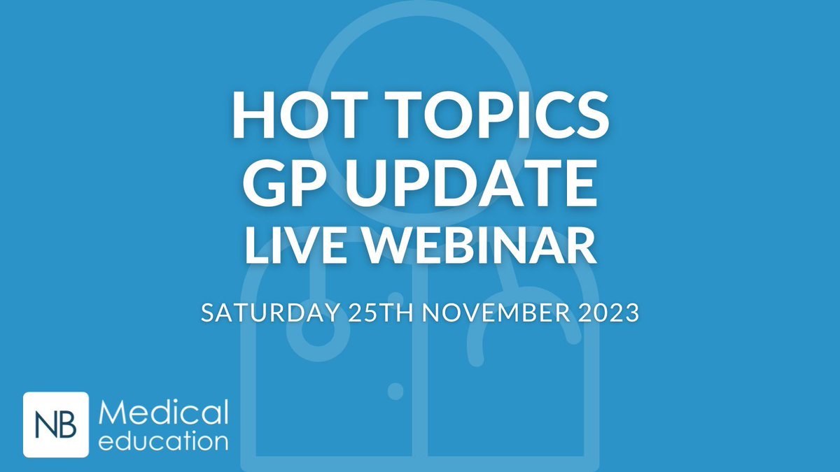 GPHotTopics's tweet photo. Looking for a GP Update course? The next one is on Saturday 25th November - don't forget if you are an NB Plus subscriber, you can access this (and all our webinars) at no extra cost. https://t.co/LoDcwBCSgg #PrimaryCare #HotTopics #GPUpdate https://t.co/hqwmidkr4S