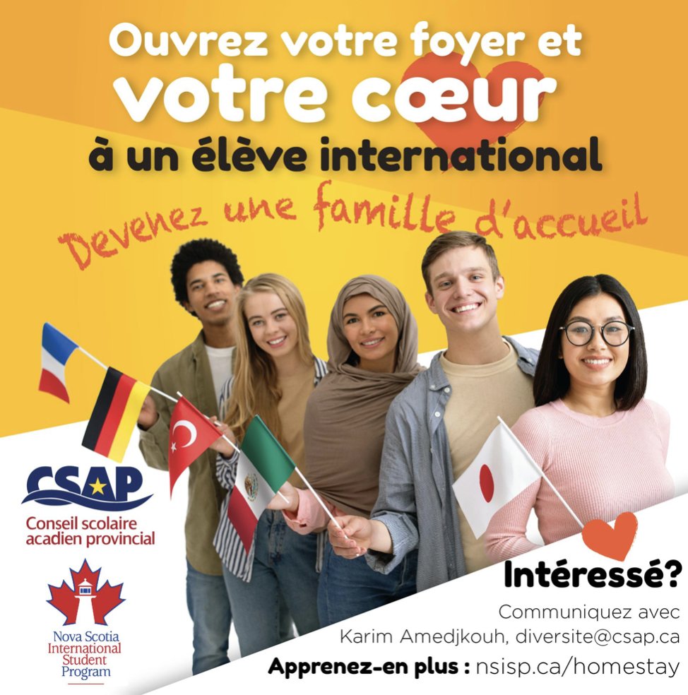Nous sommes à la recherche de deux familles prêtes à accueillir un(e) élève de la Guinée à partir de février jusqu'à la fin de l'année scolaire.
 
Si ça vous intéresse : karim.amedjkouh@csap.ca