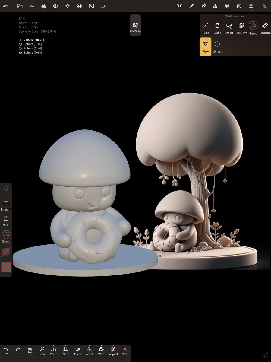 thebillyhooper's tweet photo. WIP little mushroom guy I’ll be 3D printing. What do you think he’s thinking? Wrong answers only. https://t.co/1IukuFcNAd