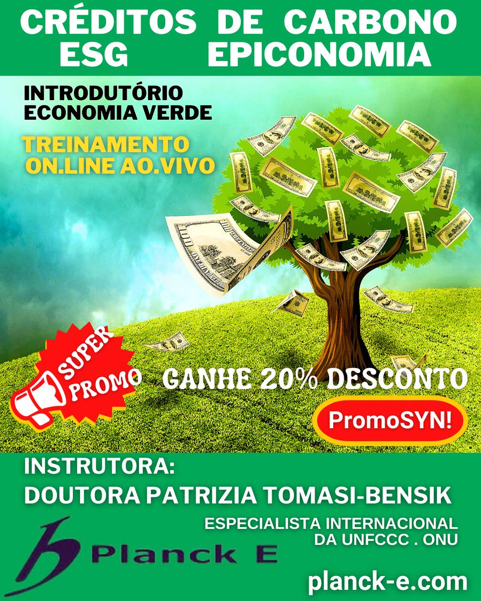 ricovmader's tweet photo. Conheça e entenda de uma vez como funciona o #mercadoverde #economiaverde:
TREINAMENTO INTRODUTÓRIO SOBRE A ECONOMIA VERDE
GANHE BÔNUS DE 20% NA SUA INSCRIÇÃO:
informe o código #PromoSYN!
https://t.co/mEoLrCA99t
#ESG #creditodecarbono #epiconomia 
#planckE
#shineyournature https://t.co/JBzNgNSlXk