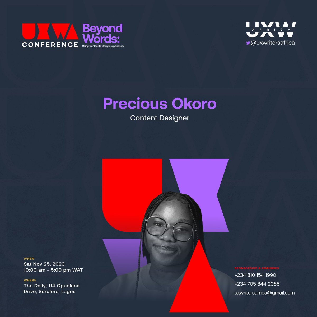 UXWritersAfrica's tweet photo. @SokariboSenibo The Agba Of Content Design @ChokolateGravy, having collaborated with different designers and developers to create thriving products will be there to share her story. https://t.co/RPg38ZBHMS