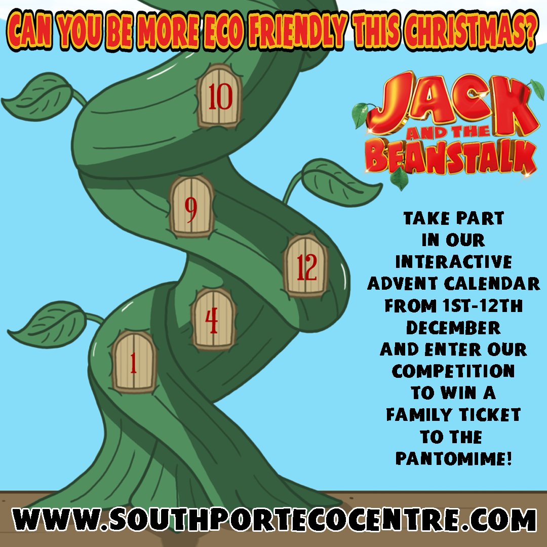 Fee-Fi-Fo-FUN! Our annual eco interactive advent returns - we've partnered up again with the fantastic <a href="/AtkinsonThe/">The Atkinson, Southport</a> and the cast of Jack and the Beanstalk for more eco tips on how to have a waste free festive season. Launches 1st December!