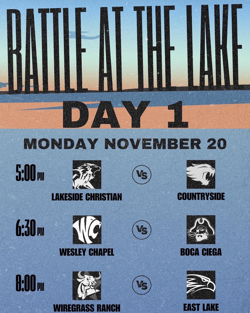 Battle at the Lake is here! 😤🦅

📍 East Lake High School
🎟️ GoFan.co
📺 NFHSNetwork

#GoEagles