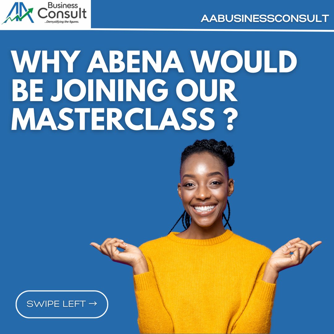 aabizconsult's tweet photo. Do you want to leave the arena of businesses who are just surviving and join those who are thriving? Then the Finance and Funding Essentials Masterclass was created with you in mind! Register at https://t.co/Fs2KlflbUX
Call 0268517897 for more information. https://t.co/5v9UELip7Y