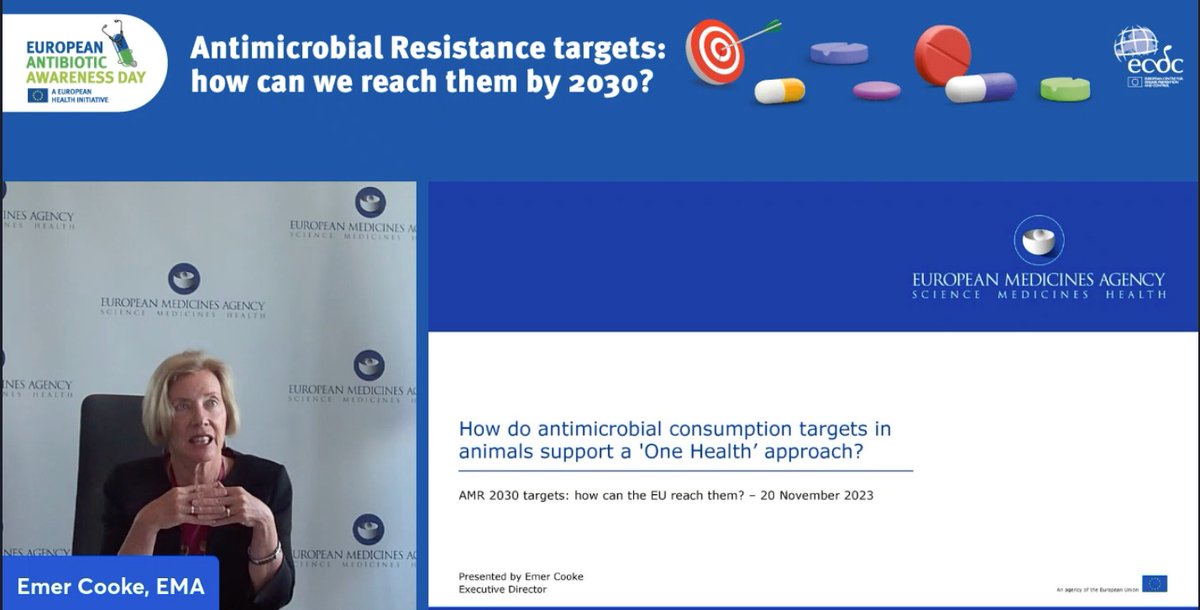 TCIHdeclaration's tweet image. "We need to stop treating #AMR as a #SilentPandemic, we need to raise #awareness about this important issue" 📢 highlights Emer Cooke, EMA Executive Director, today during "The need for a @OneHealth approach" session at the @ECDC_EU @EAAD_EU digital event.📍