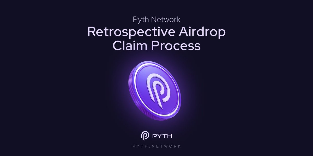 The Claim Process for the Pyth Network Retrospective Airdrop is now live. Eligible individuals can find the Airdrop Claim Page at: airdrop.pyth.network Learn more below: Guide to Claiming You can read the how-to guide on the Claim Process at: pyth.network/blog/guide-to-… In…