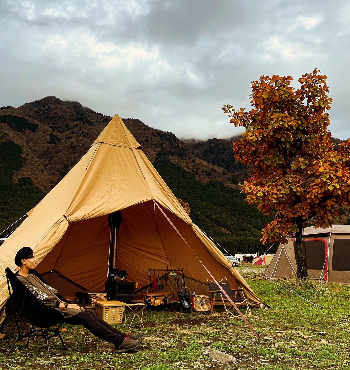 BiggVo's tweet photo. 紅葉キャンプ🍁🏕️間に合いました♪

自然の美しさにうっとりです✨
#紅葉キャンプ
#ふもとっぱら https://t.co/7fx6JhyvyW