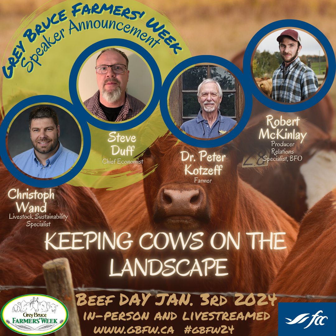 GBFarmersWeek's tweet photo. With high commodity prices and pastures being converted to other use, the cow-calf industry of Grey &amp; Bruce is changing. Don't miss this important discussion! Panelists are producers and industry specialists with a stake in beef farming. Get involved! https://t.co/5oKJFd1Ap5 https://t.co/W3mwiVQncV