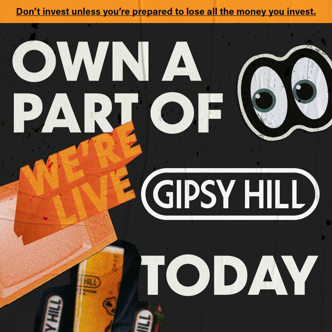 WE ARE LIVE! Want to become a Gipsy Hill co-owner? 👋   Our crowdfund raise is now live to the public and open to investors of all levels. Learn more and secure your part of Gipsy Hill over on the campaign page: mtr.cool/ozatypxztg Approved by Seedrs Ltd on: 3.11.23