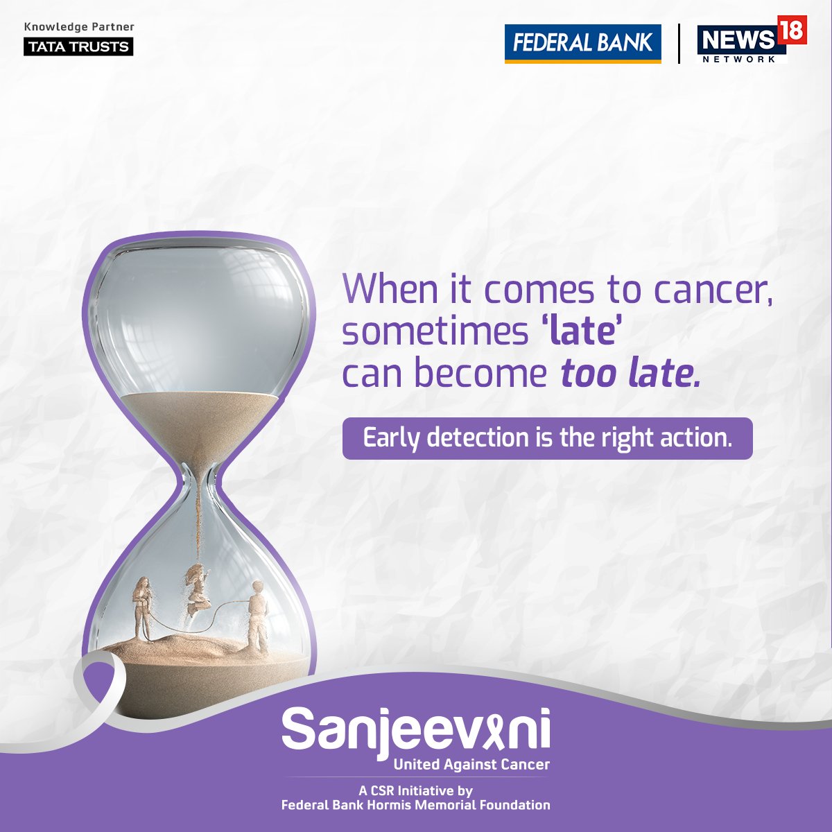 Detect it early, conquer it swiftly! 🕒✨ Join the movement for early cancer screening and spread the word. Your share could be a life-saving ripple effect! 🌟 #Sanjeevani #UnitedAgainstCancer #EarlyDetectionMatters #ScreeningSavesLives