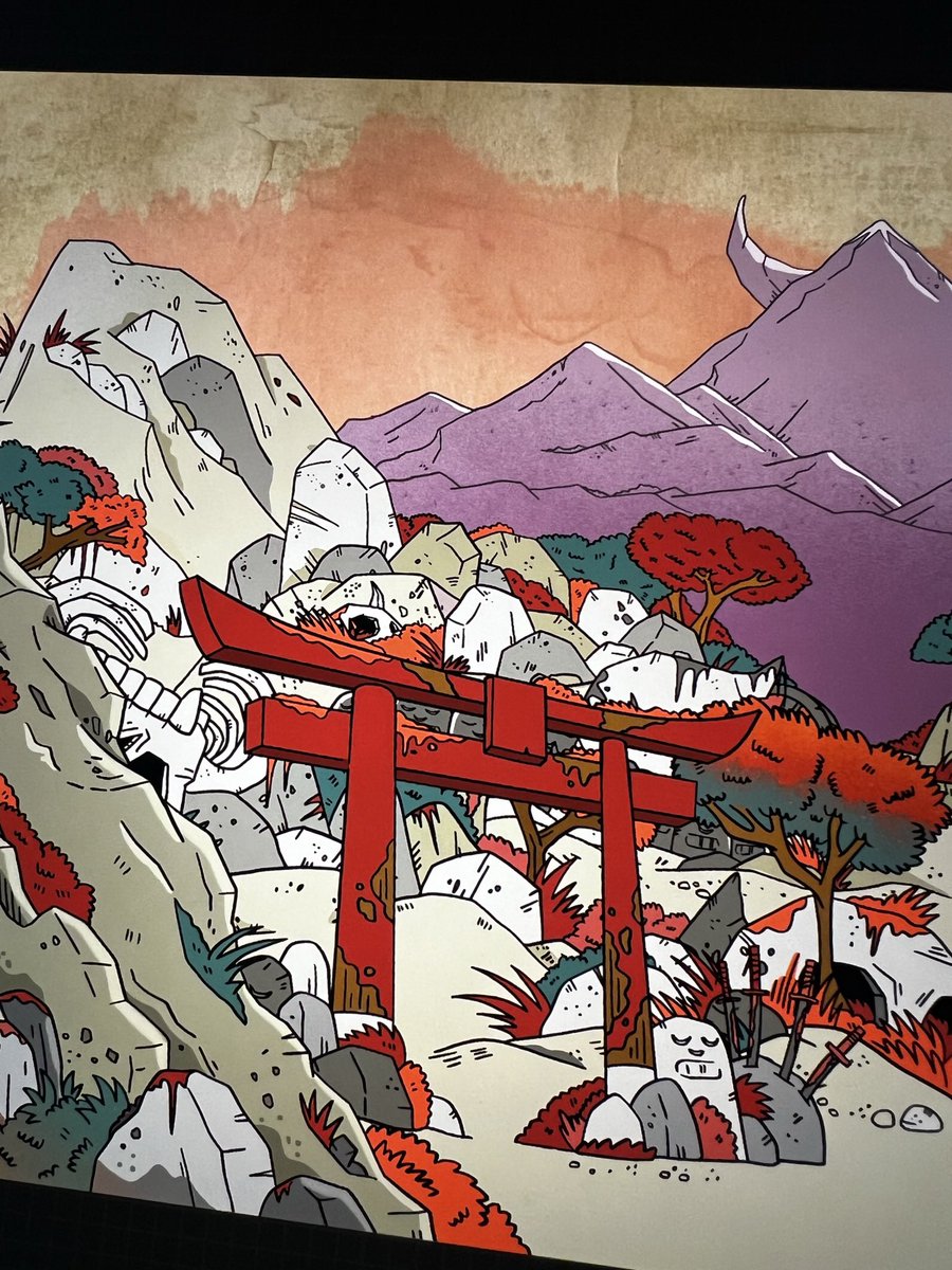 getaloadageo's tweet image. Dusted off a nasty cold but here’s a snippet of some additional drawings I’ve made for @yokai_kingdom video game backdrops whilst working from the confines of my bed #gaming