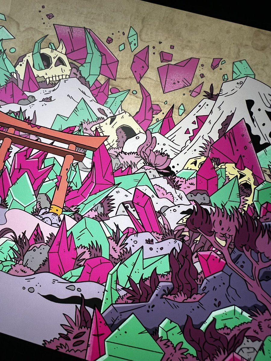 getaloadageo's tweet image. Dusted off a nasty cold but here’s a snippet of some additional drawings I’ve made for @yokai_kingdom video game backdrops whilst working from the confines of my bed #gaming