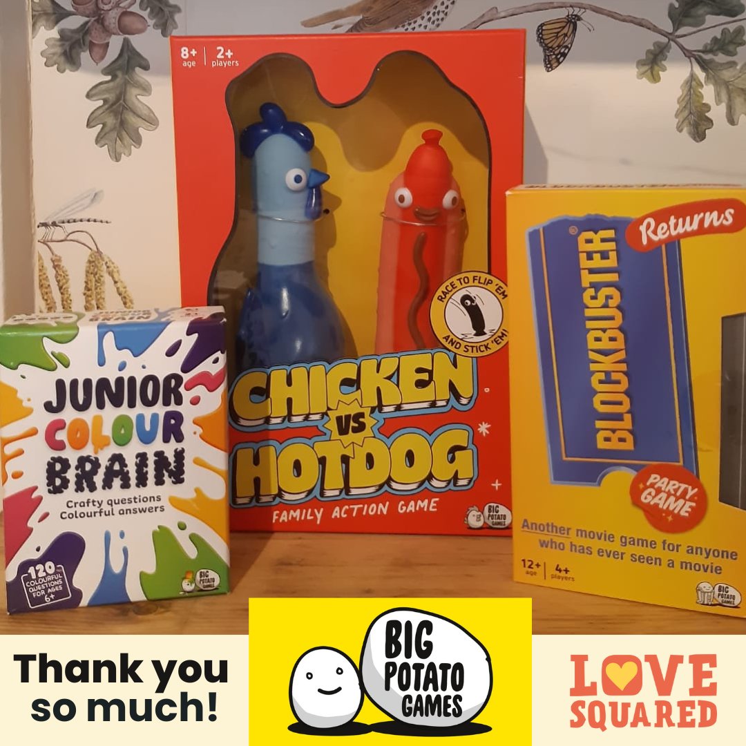 LoveSquared_'s tweet photo. We'd like to say a big THANK YOU to @bigpotatogames  for their kind donation of some games! Our children &amp; young people (and some of the team!) have had lots of fun playing these during our Glow and outreach sessions. Thank you so much for your generosity and supporting our work! https://t.co/tQMDKOjO0Q