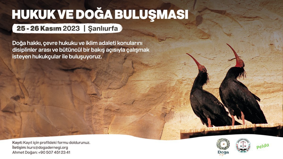UrfaBarosu's tweet photo. Baromuz Kent ve Çevre Komisyonu Doğa Derneği ve Pelda Derneği işbirliği ile 25-26 Kasım 2023 tarihlerinde Doğa Derneği Hukuk danışmanları Av. Özlem Altıparmak ve Av. Cem Altıparmak koordinatörlüğünde atölye düzenlenecektir.

Doğa savunuculuğundaki deneyimlerin paylaşılması, doğa savunusunda hukuku etkin olarak kullanmak doğa çevre ve iklim okur yazarlığını geliştirmek ve saha bilgisini  arttırmak konulu atölye çalışmasına meslektaşlarımızın katılımını bekler saygılarımızı sunarız.

Kayıt İçin Aşağıdaki bağlantıyı kullanabilirsiniz 
https://t.co/yRbMsq8yd6

İletişim: 
kurs@dogadernegi.org
Ahmet Doğan: +90 507 451 23 41