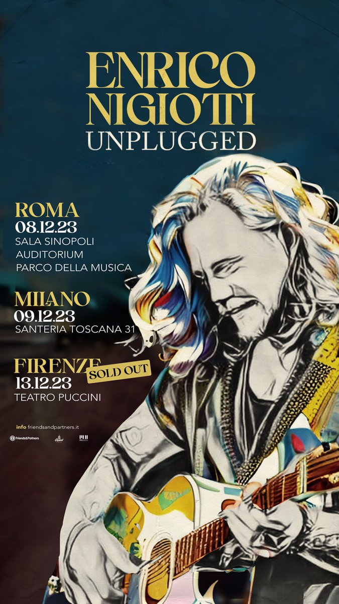 Firenze è sold out 🙏❤️
In molti mi avete scritto di aggiungere date all’unplugged.
Proprio perché sarà uno spettacolo davvero diverso ed unico, ho preferito non farlo diventare un tour vero e proprio ma 3 appuntamenti speciali in trio acustico. ticketone.it/artist/enrico-…