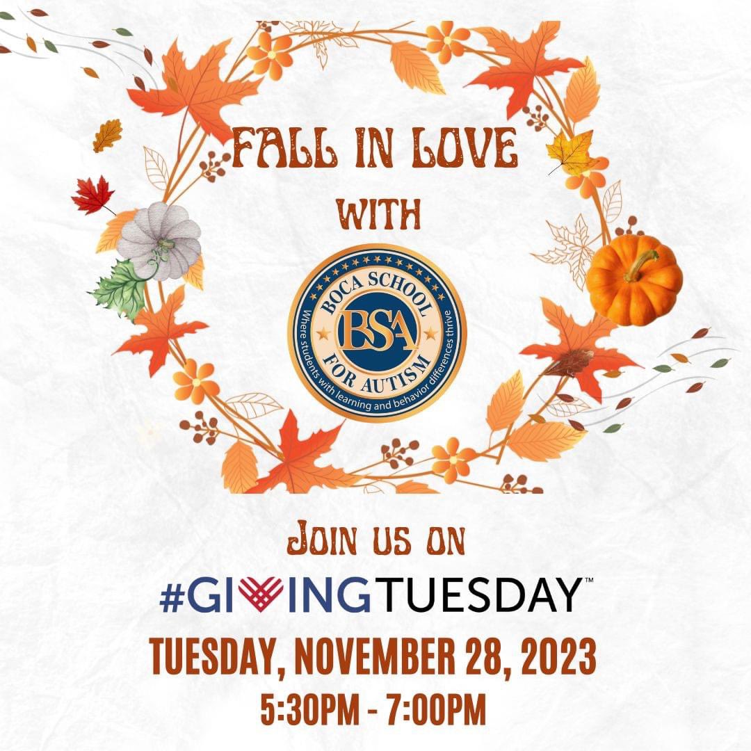 Unicorn Children's Foundation (@ucfoundation) on Twitter photo Join us #GivingTuesday for tours, lite bites, and drinks!
Attire: Business Casual / Cocktail
RSVP: info@bocaschoolforautism.org
More Information: bocaschoolforautism.org/fall-in-love-w…
Donate Now: bocaschoolforautism.mypaysimple.com/s/donationspon… Join us #GivingTuesday for tours, lite bites, and drinks!
Attire: Business Casual / Cocktail
RSVP: info@bocaschoolforautism.org
More Information: bocaschoolforautism.org/fall-in-love-w…
Donate Now: bocaschoolforautism.mypaysimple.com/s/donationspon…
