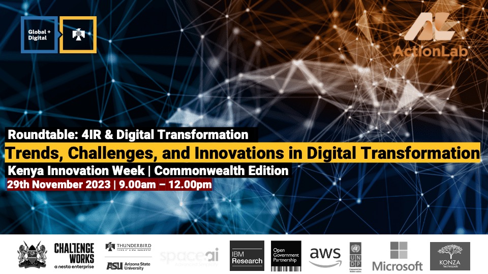 #CountingDown to the @KenyaInnovWeek by @KENIAupdates, this time, showcasing the @commonwealthsec #edition. 

Join @Thunderbird @ASU @ThunderbirdAfr  for the #4IR and #EmergingTechnologies #Roundtable on #Ai & #DigitalGovernance #Dialogue on 29th November 2023. 

#Key