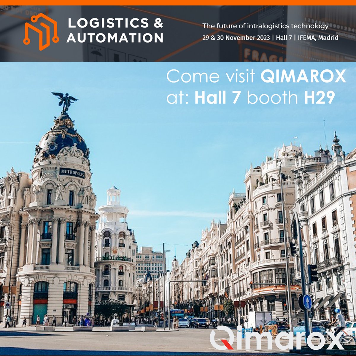 Qimarox's tweet image. 🚛 On our way to Logistics&amp;amp;automation!  

Just wrapped up an incredible tradeshow at @ProdandPack, and now, we&apos;re headed to Madrid for @logisticsspain. On November 29 and 30 at IFEMA, Hall 7, Booth H29! 

#tradeshow #ifemadrid  #Logisticsandautomation #automation #packaging