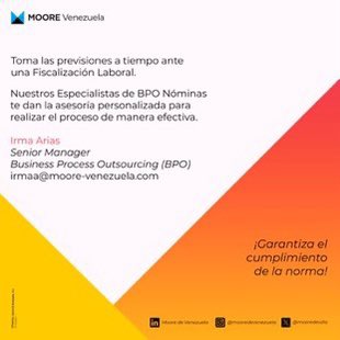 mooredevzla's tweet photo. ¡Evita sanciones! Inscribe o actualiza los datos de tu empresa en el CONAPDIS.

Nuestros Especialistas de BPO Nóminas te dan la asesoría personalizada para realizar el proceso de manera efectiva: Irma Arias irmaa@moore-venezuela.com 

#CONAPDIS #INCES https://t.co/o56GdlyAA8
