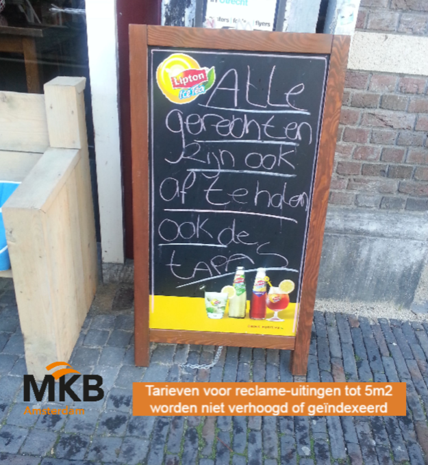 Ondernemers met kleinere reclame-uitingen worden in 2024 ontzien, na een motie <a href="/d66amsterdam/">D66 Amsterdam</a> van @ErikSchmit

De tarieven voor reclame-uitingen tot 5m2 worden niet verhoogd.

Volgens vicevoorzitter @guidofrankfurther van @mkbamsterdam een goede zaak.

ap.lc/CFsfV