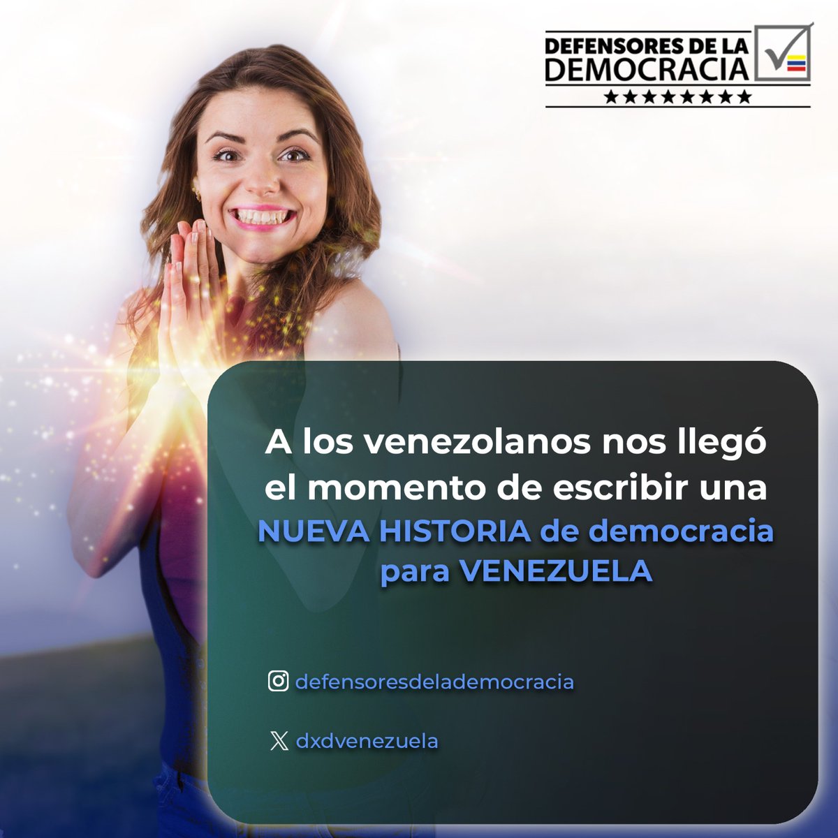 A los venezolanos nos llego el momento de escribir una nueva historia de democracia para el país #DefensoresDeLaDemocracia #DefiendeLaDemocracia #EleccionesLibresJustasYVerificables