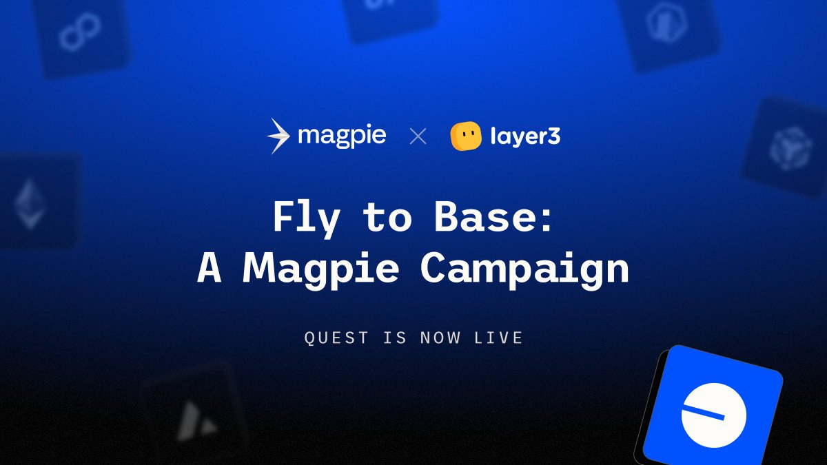 flytrade_'s tweet photo. Ready to get Base(d) with Magpie? 🚀 

Magpie is all over @BuildOnBase, come and get the best deal out there with Magpie! 💰 

Join our @layer3xyz campaign, all you need to do is swap!

https://t.co/QI5Vxb0QnT https://t.co/BLe6qt9ZtG