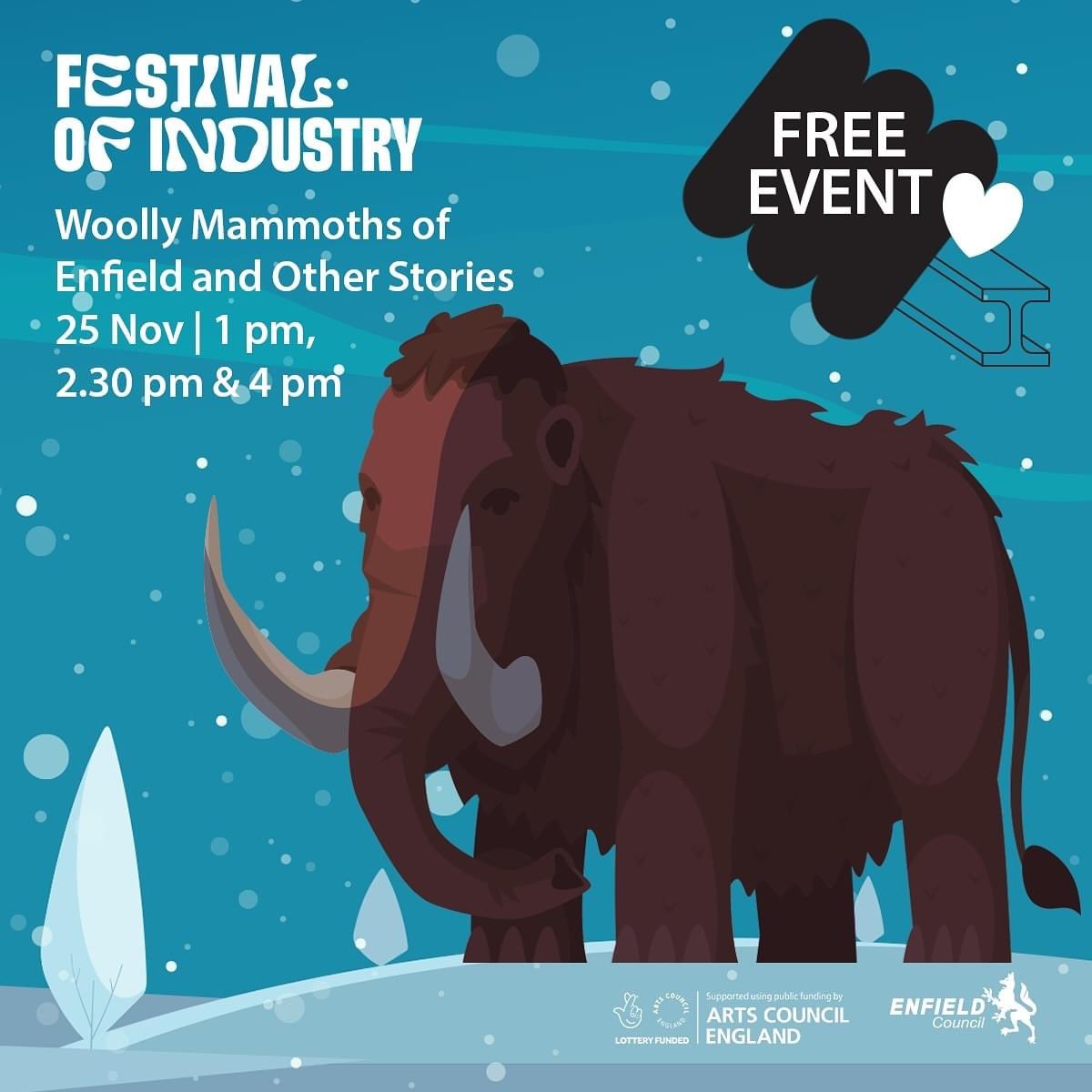 FREE EVENT 💡Please share💡FESTIVAL OF INDUSTRY💡Woolly Mammoths of Enfield and Other Stories

🎟️ FREE
🕓 Duration: 60 mins
📍Dugdale Arts Centre

#enfieldfestivalofindustry #FOIenfield #FOI2023 #enjoyenfield