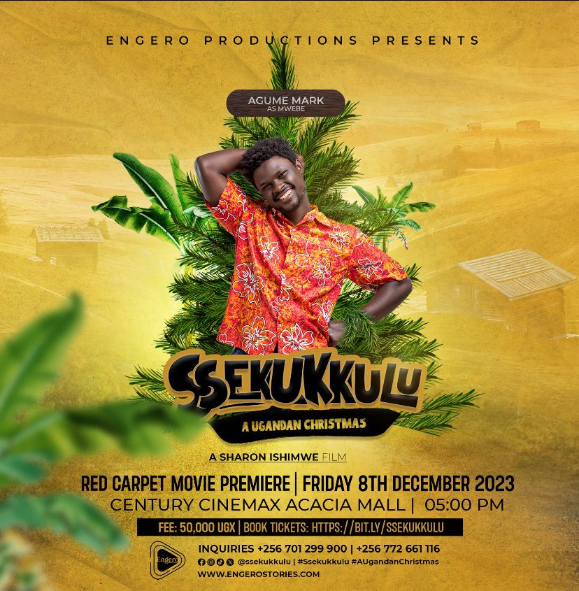 SSEKUKKULU 

The first ever ugandan Christmas Movie to show and give you a cinema experience happening on 8th December, at Century Cinemax, Acacia mall book your ticket at only 50k via . bit.ly/ssekukkulu 

 #Ssekukkulu
 #AUgandanChristmas
#ugfilms