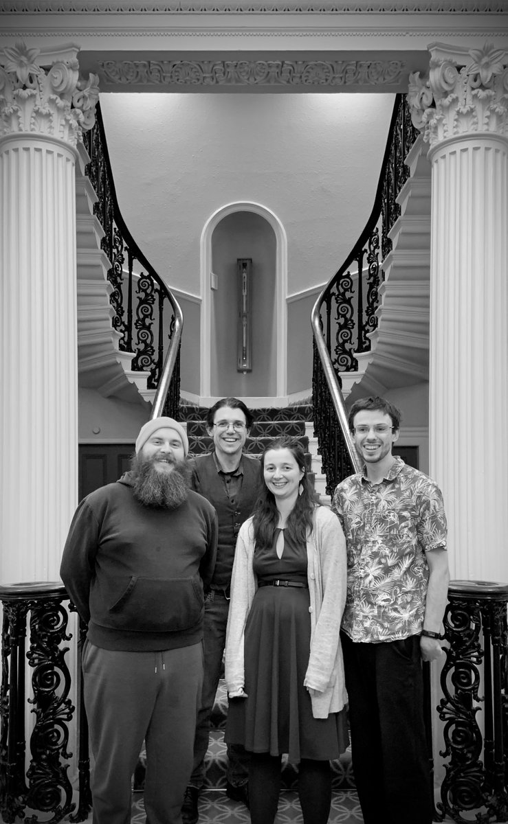 wx_uas's tweet photo. Lovely to have the old gang back together to celebrate @STEMwithFreya's successful viva defence 🎉🍾 well done Freya!👏

Context—me, Freya and Joshua shared and an awesome supportive supervisor (Dr. R.R.Neely III, stood behind) in the majestic @AtmosScience building w/ @ICASLeeds https://t.co/e4BxZcKX86