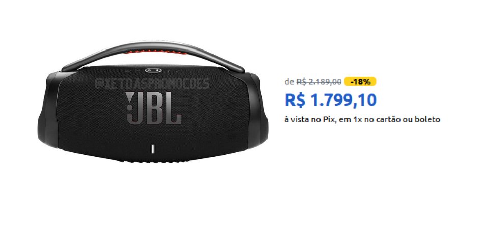 xetdaspromocoes's tweet photo. COMPRE, SEU VIZINHO MERECE APRECIAR SEU BOM GOSTO MUSICAL

🔊 Caixa de Som JBL Boombox 3 180W
💵 De R$ 2.189,00 por R$ 1.799,10 à vista
🔗 https://t.co/S71MTjXZNE https://t.co/sfjVmEMUzw