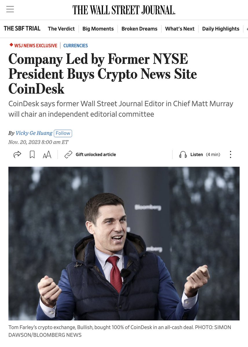 1/ The CoinDesk x Bullish acquisition is bad for our industry. Some  thoughts: