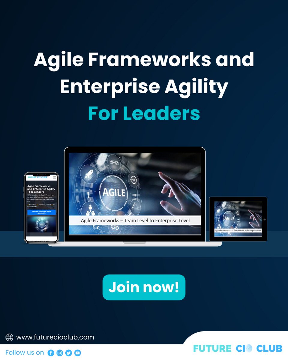 🚀 Elevate Your IT Career with Agile Excellence! 🔄💡
Ready to revolutionize your approach to IT projects? Let's embrace agility together! 🚀💻
 Join our Agile Framworks course: Visit: futurecioclub.com/Agile-Framewor…
#FutureCIOClub #ITProfessionals