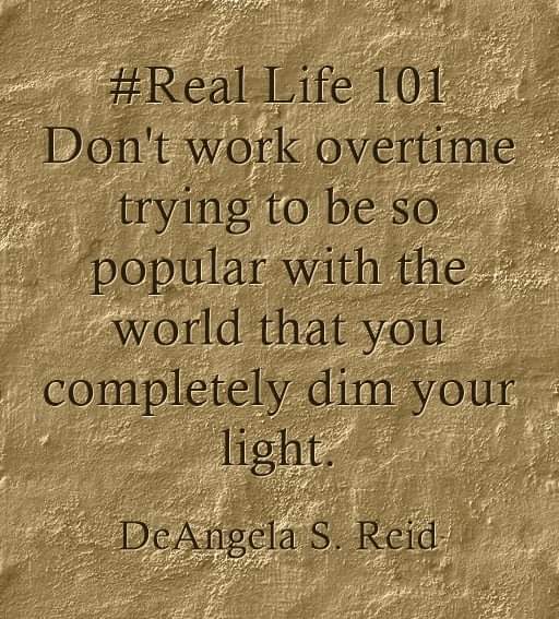 DEANGELASREID's tweet image. #RealLife101 #Work #Overtime #Popular #World #DimLight