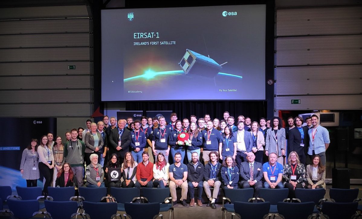 It was so exciting to visit @esa ESTEC to celebrate with the @EIRSAT1 team ahead of the launch of Ireland’s first satellite, EIRSAT -1, at the end of the month ✨Honoured to share this experience with the talented students and staff @ucddublin @UCD_Research and @ESA__Education
