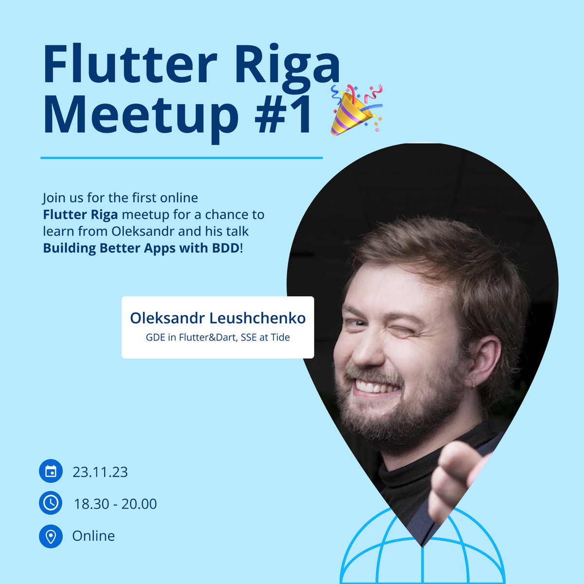 Flutter Riga (@flutter_riga) on Twitter photo Weโre so hyped to announce our next speaker for the Flutter Riga Meetup #1 - Oleksandr Leushchenko <a href="/OlexaLe/">Oleksandr Leushchenko๐บ๐ฆ</a> with his talk โBuilding Better Apps with BDDโ! ๐ฅณ๐๐บ๐ฆ
Check out the full agenda and donโt forget to RSVP here: meetup.com/flutter-riga/eโฆ Weโre so hyped to announce our next speaker for the Flutter Riga Meetup #1 - Oleksandr Leushchenko <a href="/OlexaLe/">Oleksandr Leushchenko๐บ๐ฆ</a> with his talk โBuilding Better Apps with BDDโ! ๐ฅณ๐๐บ๐ฆ
Check out the full agenda and donโt forget to RSVP here: meetup.com/flutter-riga/eโฆ