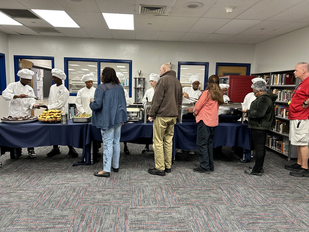 🍂 Grateful for our Staff Thanksgiving Luncheon! 🦃 A special shoutout to our amazing culinary students for crafting a delicious meal. Big thanks to Mr. Hammett for your exceptional leadership. 🙏 #ThanksgivingLuncheon #Gratitude #TeamEffort#WeCan’tHideOurPatriotPride
