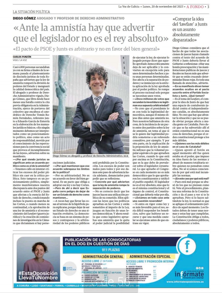diegogomabogado's tweet photo. Aquí se puede leer mejor "Ante la amnistía hay que advertir que el legislador no es el rey absoluto" Mil gracias a @CarlosPunzon https://t.co/CZ2M6JeNKi