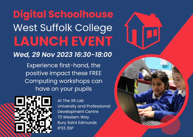 TeachCompSC's tweet image. Digital Schoolhouse Launch Event! Come and find out how awesome these free workshops are for your pupils and arrange a workshop with us.
Click here tinyurl.com/DSHWSC to register you or your colleagues (1 minute booking / Limited numbers, so please register quickly).
